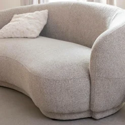 Canapé<Made in Meubles Canapé en tissu bouclette gris 3 places Maddy