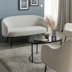 Canapé<Made in Meubles Canapé en tissu bouclette écru Filipa