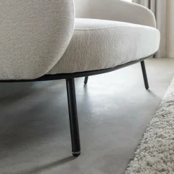 Canapé<Made in Meubles Canapé en tissu bouclette écru Filipa