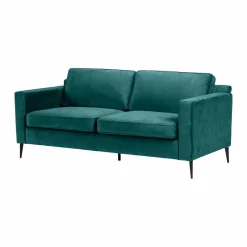 Canapé<Made in Meubles Canapé en velours bleu 3 places Rio