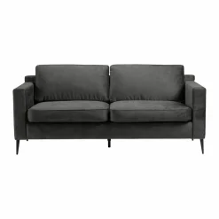Canapé<Made in Meubles Canapé en velours gris 3 places Rio