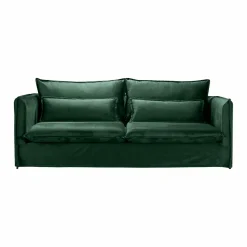Canapé<Made in Meubles Canapé en velours vert 3 places Madrid