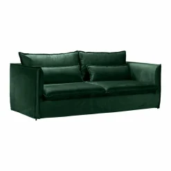 Canapé<Made in Meubles Canapé en velours vert 3 places Madrid