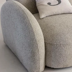 Canapé<Made in Meubles Canapé modulable 2 places en tissu bouclette gris Calya