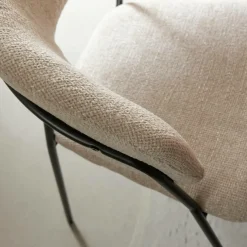 Chaise<Made in Meubles Chaise arrondie tissu écru Kanoa (lot de 2)