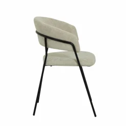 Chaise<Made in Meubles Chaise arrondie tissu écru Kanoa (lot de 2)