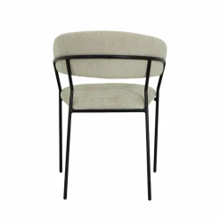 Chaise<Made in Meubles Chaise arrondie tissu écru Kanoa (lot de 2)