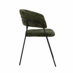 Chaise<Made in Meubles Chaise arrondie tissu vert Kanoa (lot de 2)