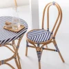 Chaise<Made in Meubles Chaise bistrot en rotin bleue Elynne (lot de 2)