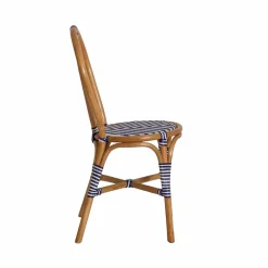 Chaise<Made in Meubles Chaise bistrot en rotin bleue Elynne (lot de 2)