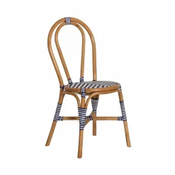 Chaise<Made in Meubles Chaise bistrot en rotin bleue Elynne (lot de 2)