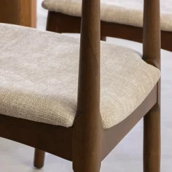 Chaise<Made in Meubles Chaise bois hêtre foncé Aline (lot de 2)