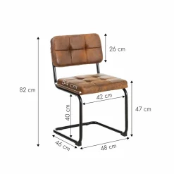 Chaise<Made in Meubles Chaise cantilever en microfibre marron Mambo (lot de 2)