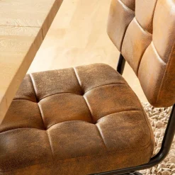 Chaise<Made in Meubles Chaise cantilever en microfibre marron Mambo (lot de 2)