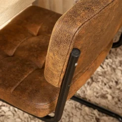 Chaise<Made in Meubles Chaise cantilever en microfibre marron Mambo (lot de 2)