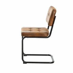 Chaise<Made in Meubles Chaise cantilever en microfibre marron Mambo (lot de 2)