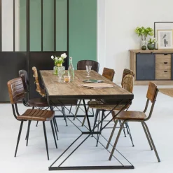 Chaise<Made in Meubles Chaise d'écolier en bois de manguier Marcus (lot de 2)