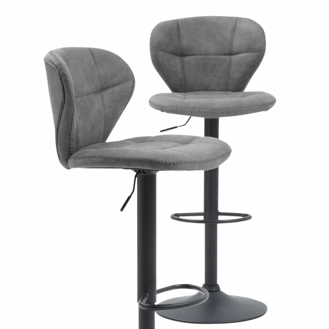 Chaise|Tabouret De Bar<Made in Meubles Chaise de bar vintage noire pied central réglable Isis (lot de 2)