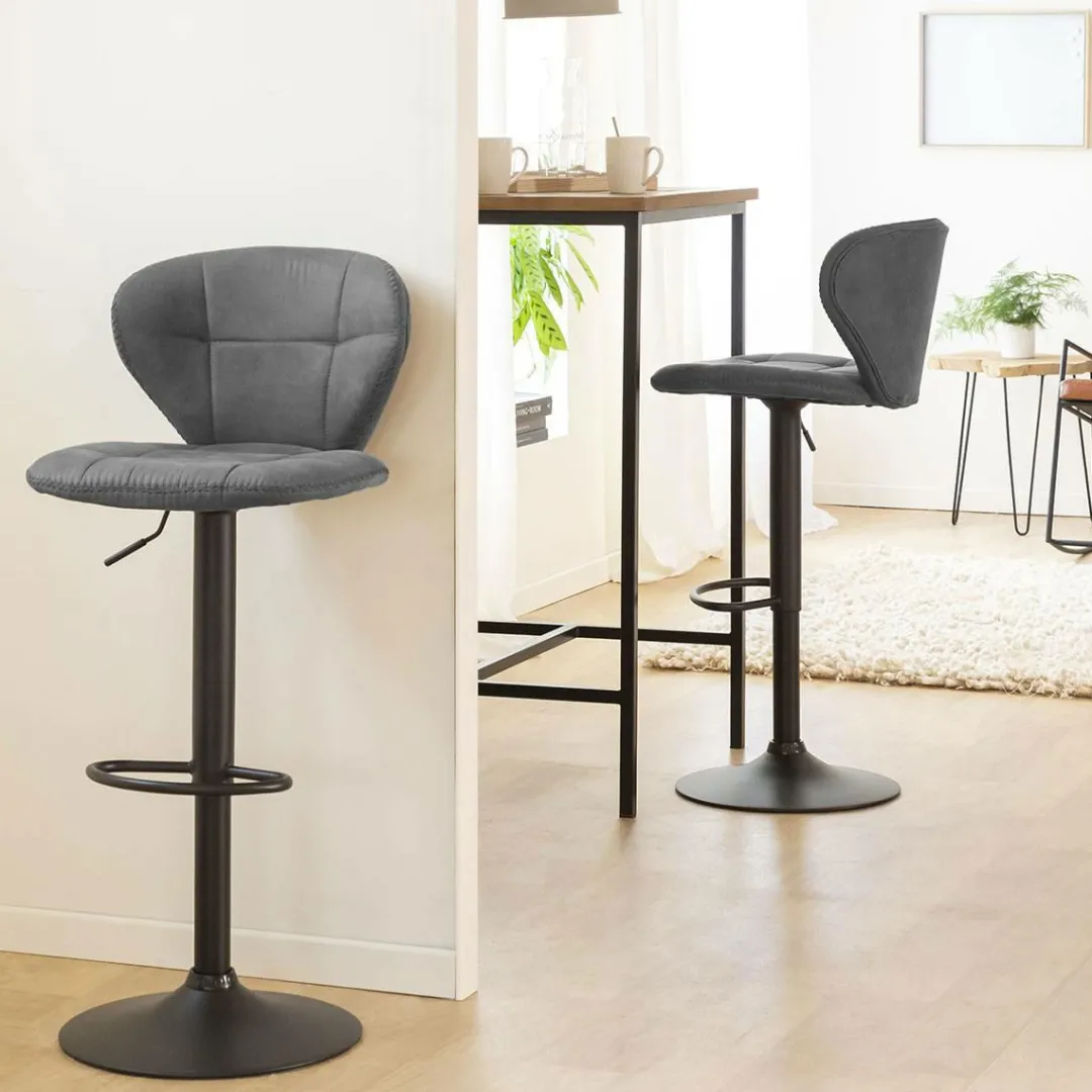 Chaise|Tabouret De Bar<Made in Meubles Chaise de bar vintage noire pied central réglable Isis (lot de 2)