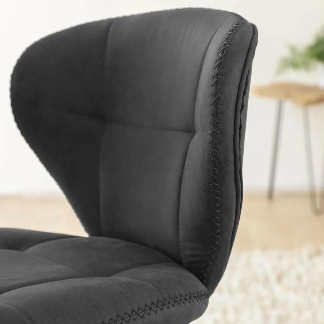 Chaise|Tabouret De Bar<Made in Meubles Chaise de bar vintage noire pied central réglable Isis (lot de 2)