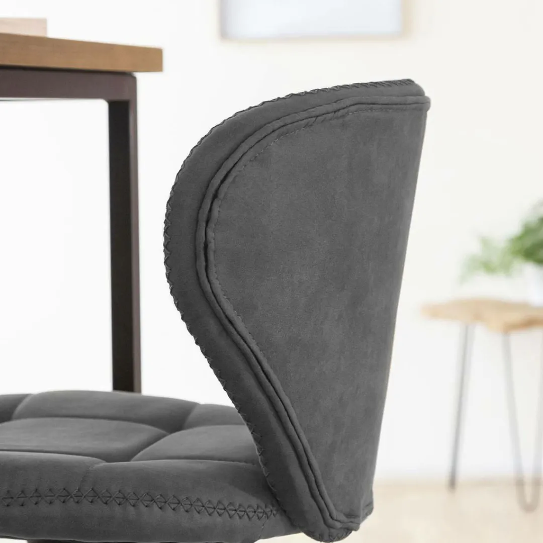 Chaise|Tabouret De Bar<Made in Meubles Chaise de bar vintage noire pied central réglable Isis (lot de 2)