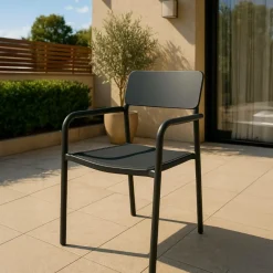 Chaise De Jardin<Made in Meubles Chaise de jardin en aluminium gris  Kaïa (lot de 2)
