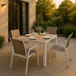 Chaise De Jardin<Made in Meubles Chaise de jardin taupe en aluminium Ayden (lot de 2)