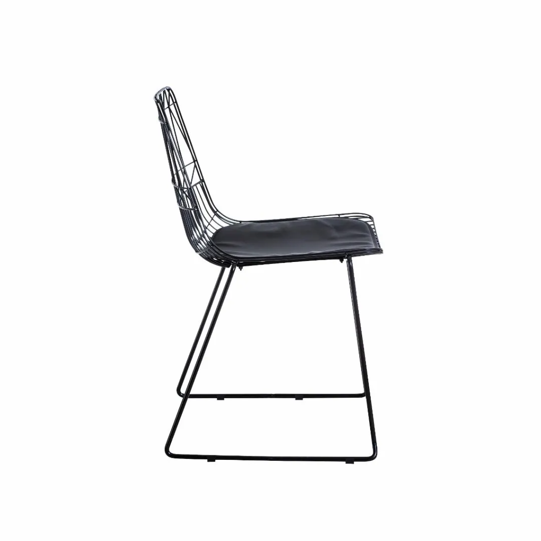 Chaise<Made in Meubles Chaise design en métal noir (lot de 2)