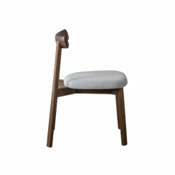 Chaise<Made in Meubles Chaise en bois de frêne foncé et tissu gris Aline (lot de 2)
