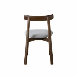 Chaise<Made in Meubles Chaise en bois de frêne foncé et tissu gris Aline (lot de 2)