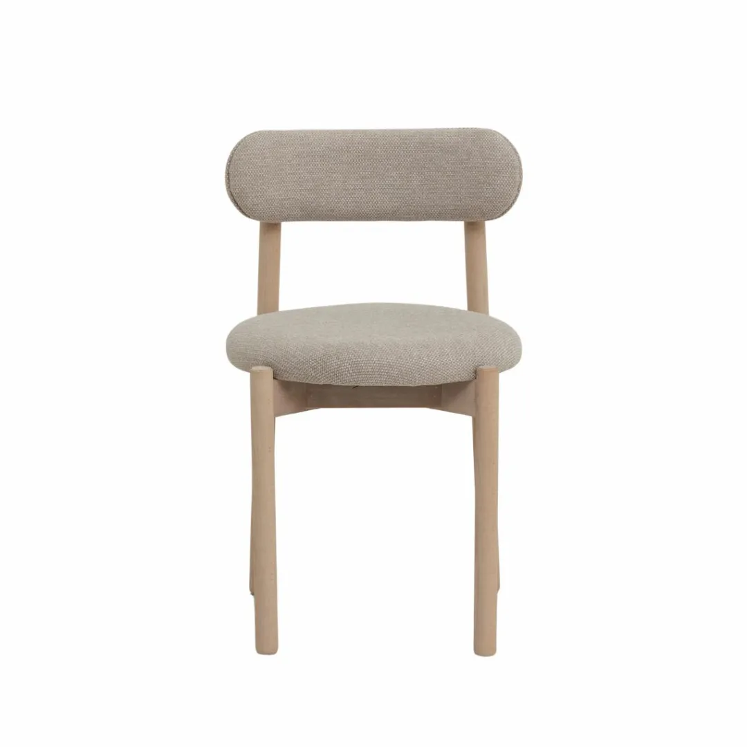 Chaise<Made in Meubles Chaise en bois de hêtre clair et tissu Aline (lot de 2)