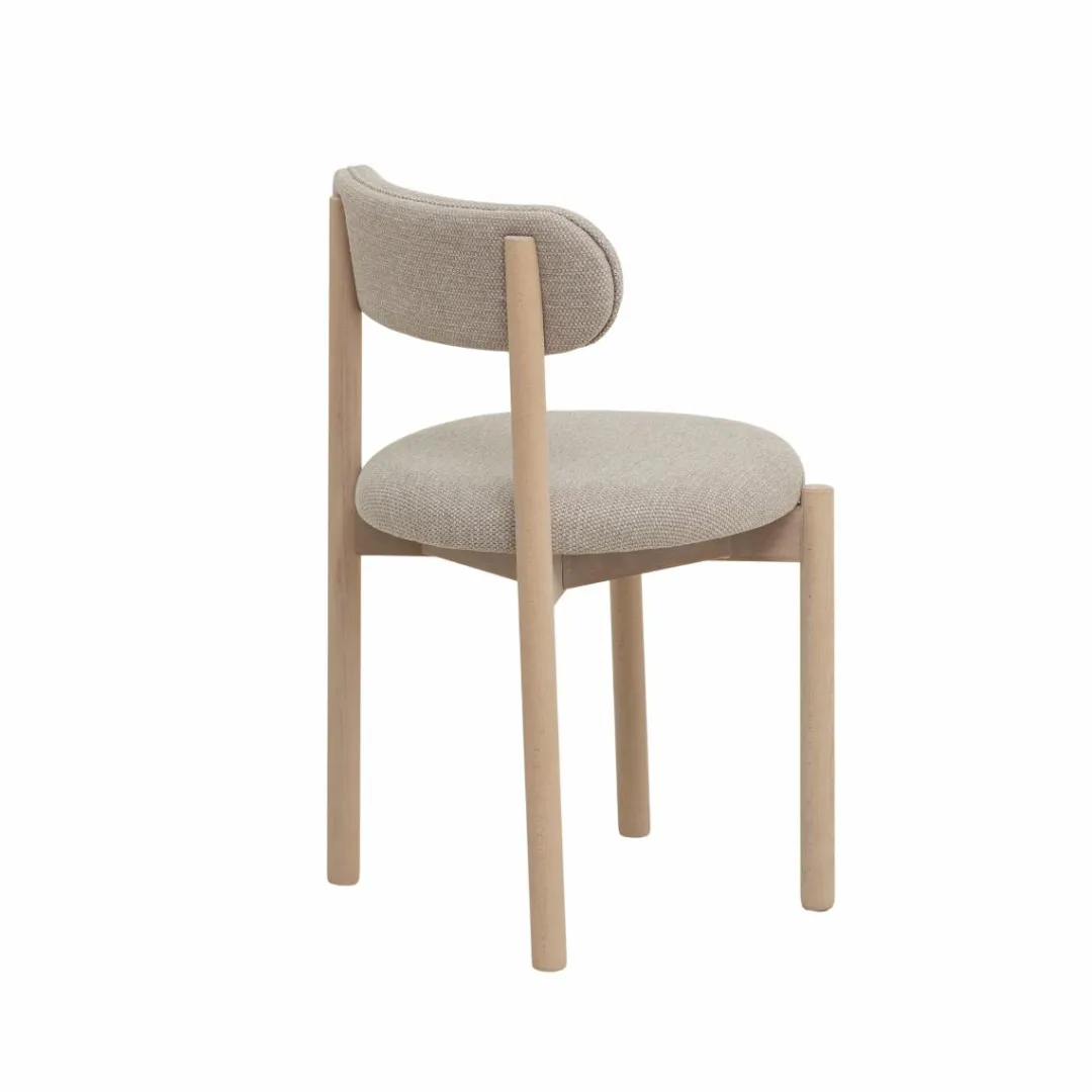 Chaise<Made in Meubles Chaise en bois de hêtre clair et tissu Aline (lot de 2)