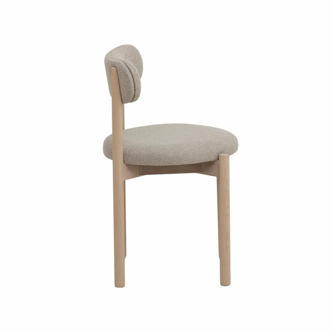 Chaise<Made in Meubles Chaise en bois de hêtre clair et tissu Aline (lot de 2)