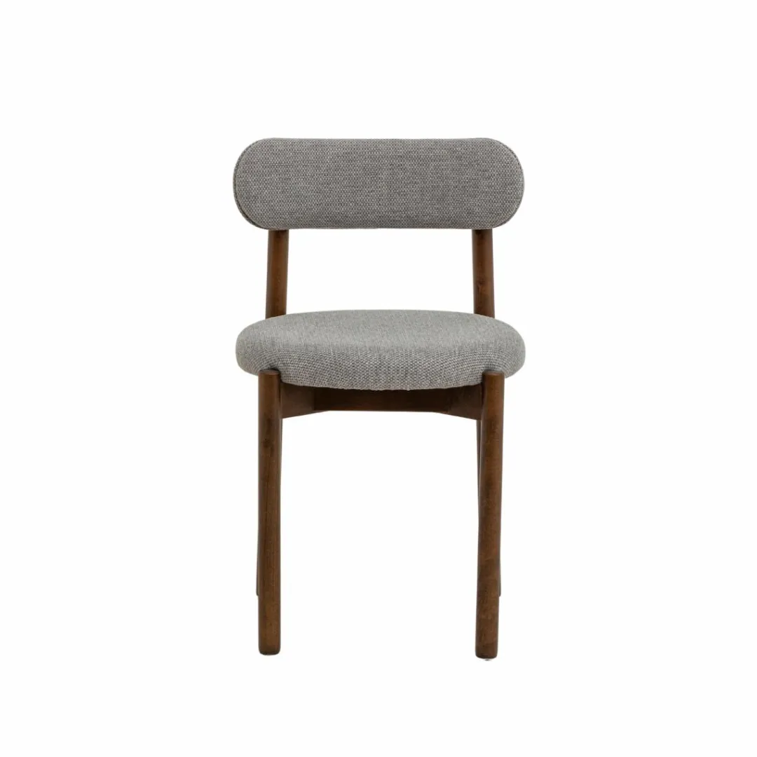 Chaise<Made in Meubles Chaise en bois de hêtre foncé et tissu Aline (lot de 2)