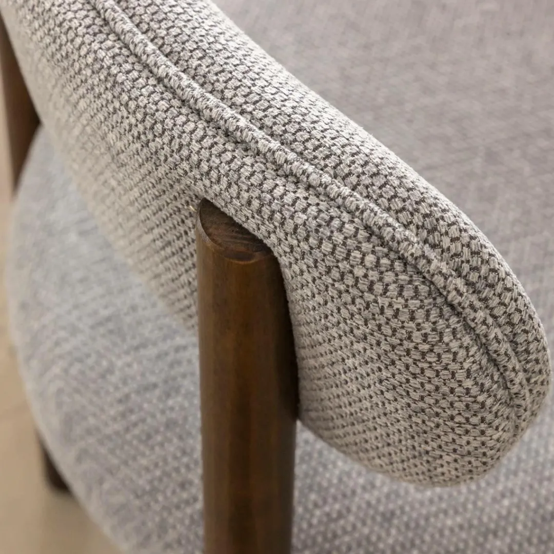 Chaise<Made in Meubles Chaise en bois de hêtre foncé et tissu Aline (lot de 2)