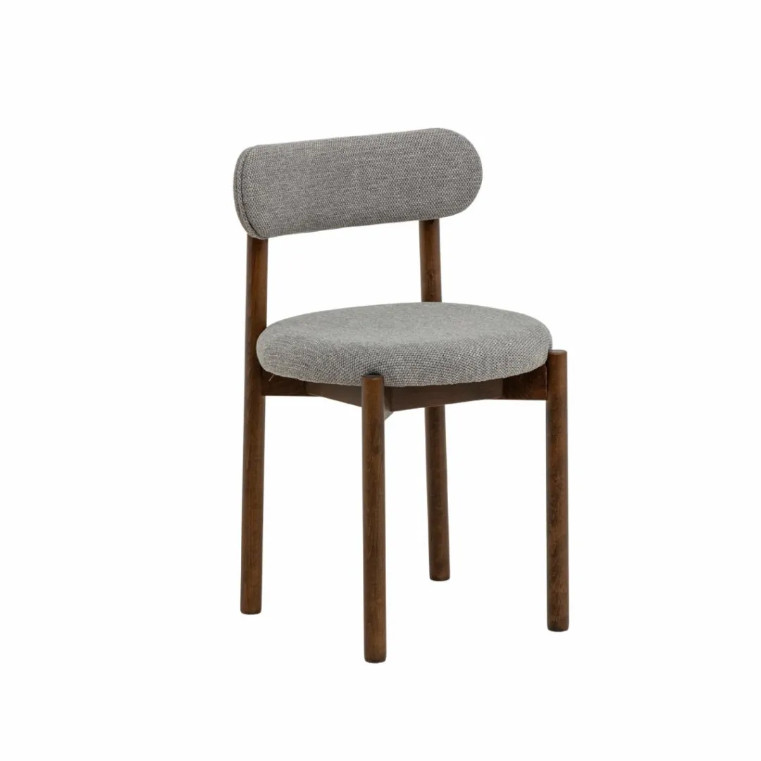 Chaise<Made in Meubles Chaise en bois de hêtre foncé et tissu Aline (lot de 2)