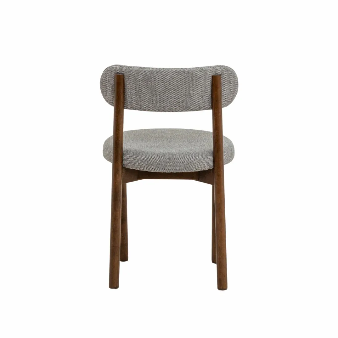 Chaise<Made in Meubles Chaise en bois de hêtre foncé et tissu Aline (lot de 2)