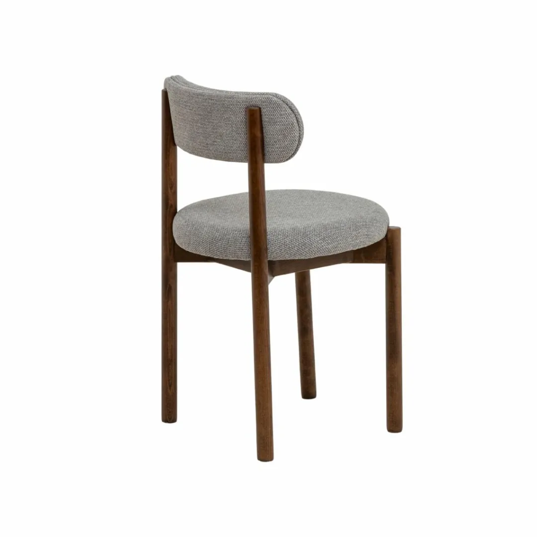 Chaise<Made in Meubles Chaise en bois de hêtre foncé et tissu Aline (lot de 2)