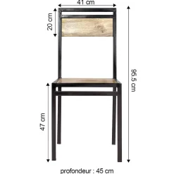 Chaise<Made in Meubles Chaise en bois de manguier New-York (lot de 2)