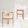 Chaise<Made in Meubles Chaise en bois de mindy et tissu bouclette Suzie (lot de 2)