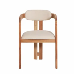 Chaise<Made in Meubles Chaise en bois de mindy et tissu bouclette Suzie (lot de 2)