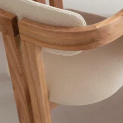 Chaise<Made in Meubles Chaise en bois de mindy et tissu bouclette Suzie (lot de 2)