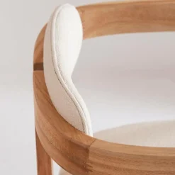 Chaise<Made in Meubles Chaise en bois de mindy et tissu bouclette Suzie (lot de 2)