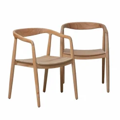 Chaise<Made in Meubles Chaise en bois de teck brut June (lot de 2)