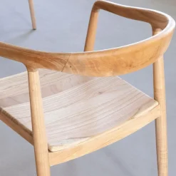 Chaise<Made in Meubles Chaise en bois de teck brut June (lot de 2)