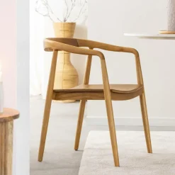 Chaise<Made in Meubles Chaise en bois de teck June (lot de 2)