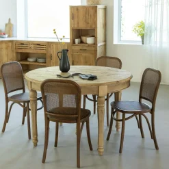 Chaise<Made in Meubles Chaise en bois d'orme et cannage Luzian (lot de 2)