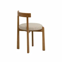 Chaise<Made in Meubles Chaise en bois d'orme et tissu bouclette gris Aline (lot de 2)