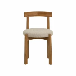 Chaise<Made in Meubles Chaise en bois d'orme et tissu bouclette gris Aline (lot de 2)