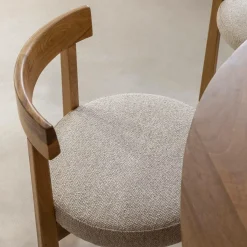 Chaise<Made in Meubles Chaise en bois d'orme et tissu bouclette gris Aline (lot de 2)